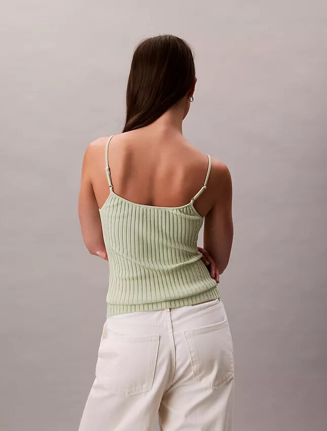 Camiseta sin mangas de canalé con brillo líquido Camiseta sin mangas de canalé con brillo líquido