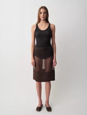 Camiseta sin mangas de canalé Ella