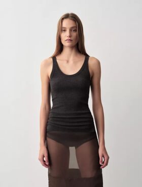 Camiseta sin mangas de canalé Ella