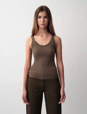 Camiseta sin mangas de canalé Ella