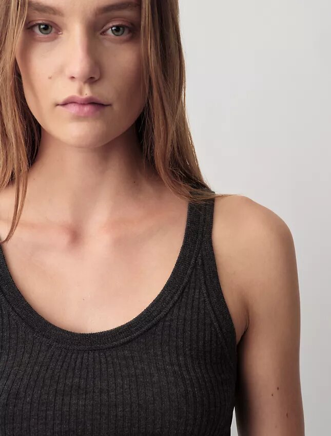 Camiseta sin mangas de canalé Ella Camiseta sin mangas de canalé Ella
