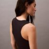 Camiseta sin mangas de Cotton Stretch acanalada
