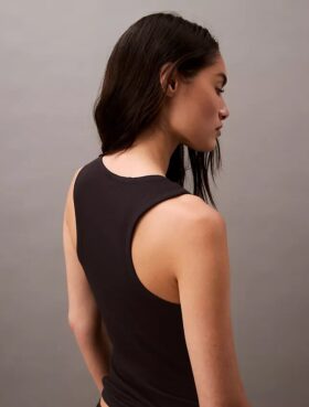 Camiseta sin mangas de Cotton Stretch acanalada