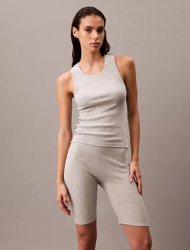 Camiseta sin mangas de Cotton Stretch acanalada Camiseta sin mangas de Cotton Stretch acanalada