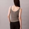 Camiseta sin mangas de mezcla de viscosa con ribete