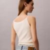 Camiseta sin mangas de punto trenzado con Monologo tejido