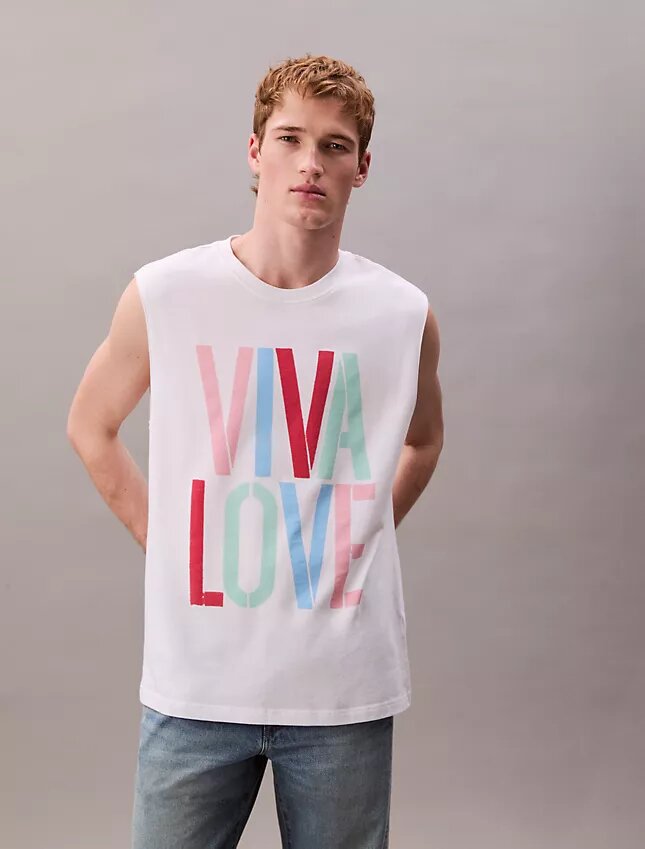Camiseta sin mangas holgada «Pride Viva Love» de Marc Hundley Camiseta sin mangas holgada «Pride Viva Love» de Marc Hundley