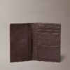 Cartera compacta de doble pliegue de piel Saffiano