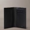 Cartera compacta de doble pliegue de piel Saffiano