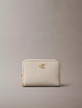 Cartera con solapa y cremallera Minimal Monogram