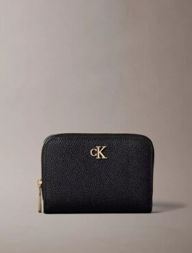 Cartera con solapa y cremallera Minimal Monogram