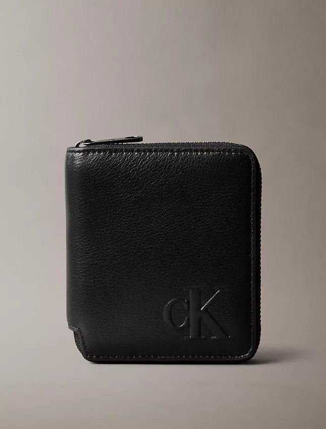 Cartera doble con cremallera de piel Cartera doble con cremallera de piel