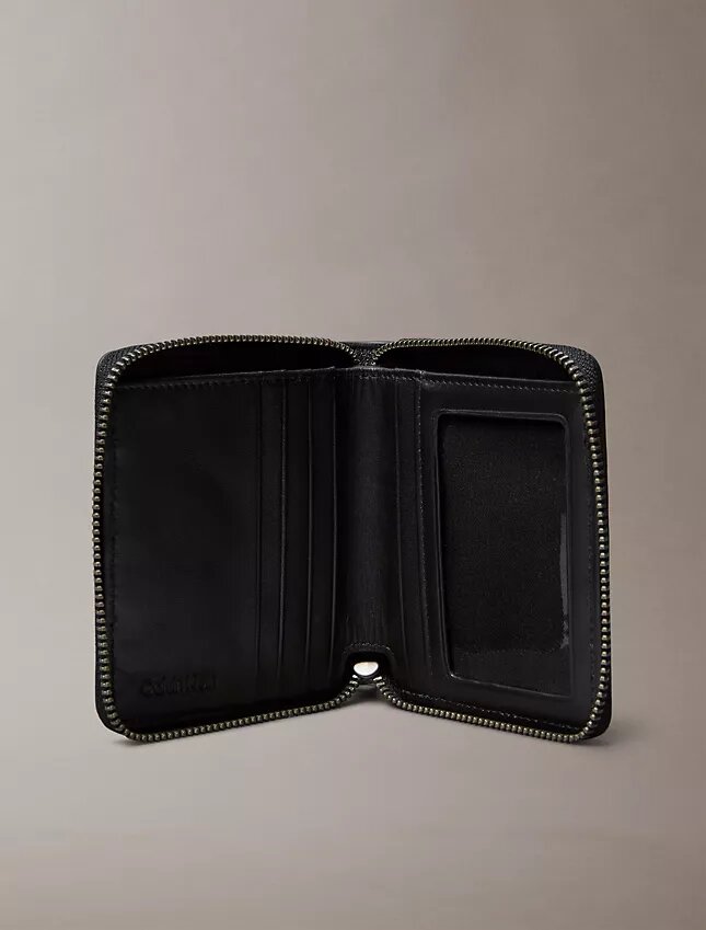 Cartera doble con cremallera de piel Cartera doble con cremallera de piel