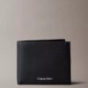 Cartera doble de piel con grano de guijarro Cartera doble de piel con grano de guijarro