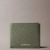 Cartera doble de piel con grano de guijarro Cartera doble de piel con grano de guijarro