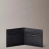 Cartera doble de piel con grano de guijarro Cartera doble de piel con grano de guijarro