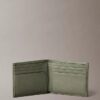 Cartera doble de piel con grano de guijarro Cartera doble de piel con grano de guijarro