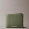 Cartera doble de piel con grano de guijarros y monedero