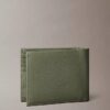 Cartera doble de piel con grano de guijarros y monedero