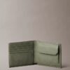 Cartera doble de piel con grano de guijarros y monedero