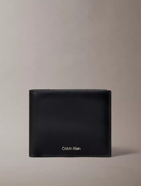 Cartera plegable con logotipo en relieve y tarjetero