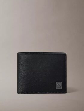 Cartera plegable con logotipo y compartimento para monedas