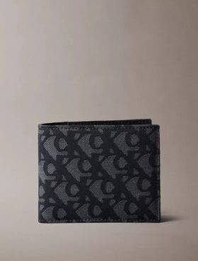 Cartera plegable con monograma integral