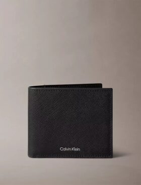 Cartera plegable Saffiano refinada