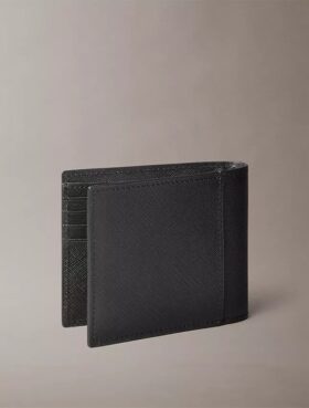 Cartera plegable Saffiano refinada