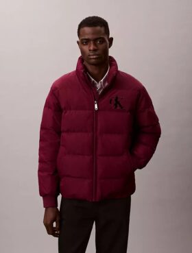 Chaqueta acolchada con monograma de chenilla
