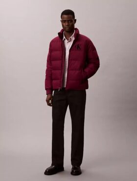 Chaqueta acolchada con monograma de chenilla