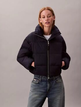 Chaqueta acolchada con monograma integral