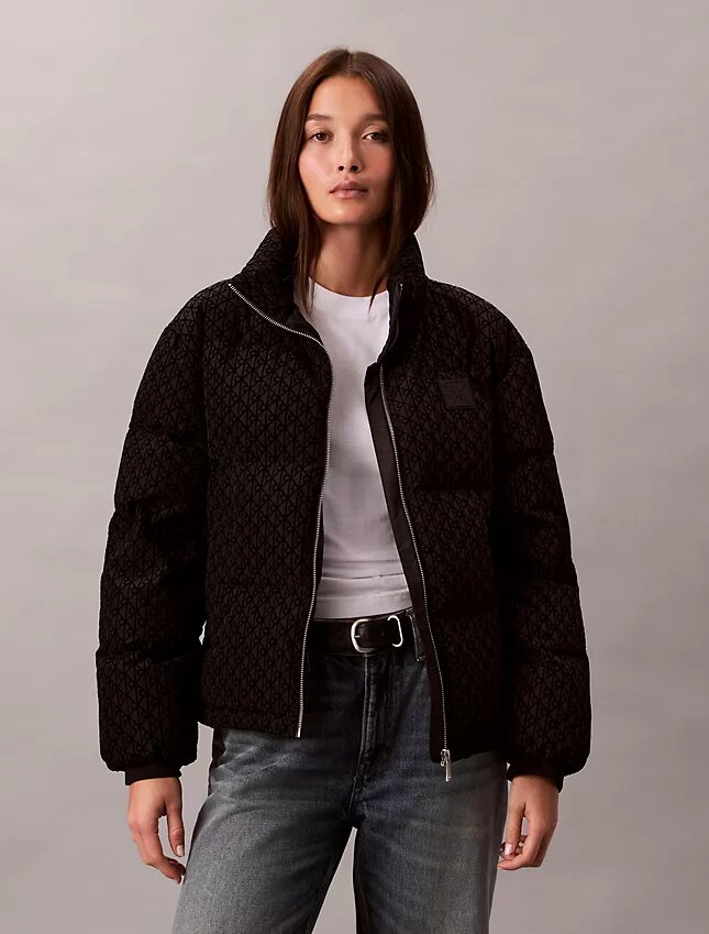 Chaqueta acolchada con monograma integral Chaqueta acolchada con monograma integral