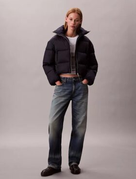 Chaqueta acolchada con monograma integral