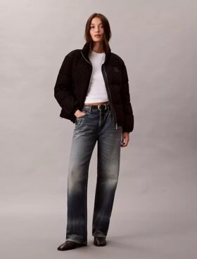 Chaqueta acolchada con monograma integral