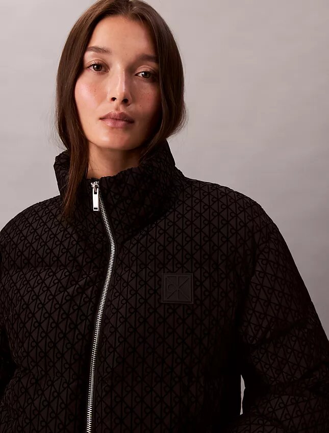Chaqueta acolchada con monograma integral Chaqueta acolchada con monograma integral