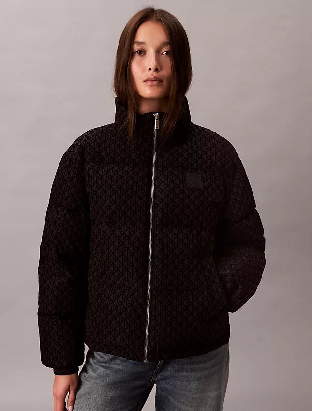 Chaqueta acolchada con monograma integral Chaqueta acolchada con monograma integral