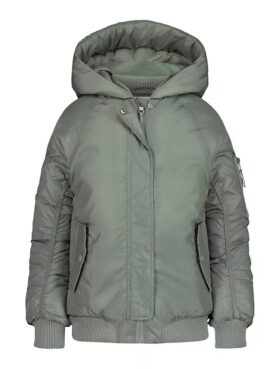 Chaqueta acolchada de manga raglán para niñas