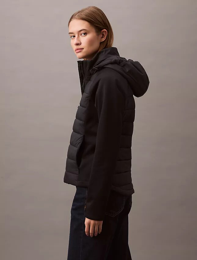 Chaqueta acolchada de mezcla de tejidos Chaqueta acolchada de mezcla de tejidos