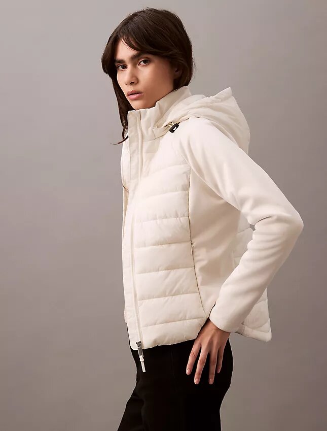 Chaqueta acolchada de mezcla de tejidos Chaqueta acolchada de mezcla de tejidos