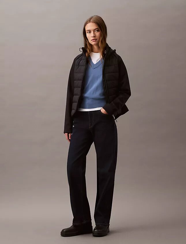 Chaqueta acolchada de mezcla de tejidos Chaqueta acolchada de mezcla de tejidos