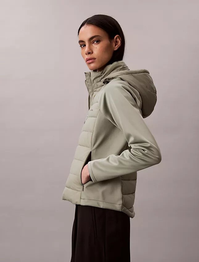 Chaqueta acolchada de mezcla de tejidos Chaqueta acolchada de mezcla de tejidos