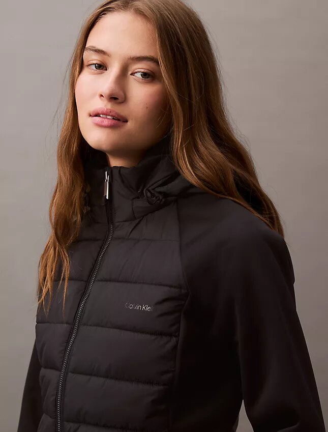 Chaqueta acolchada de mezcla de tejidos Chaqueta acolchada de mezcla de tejidos