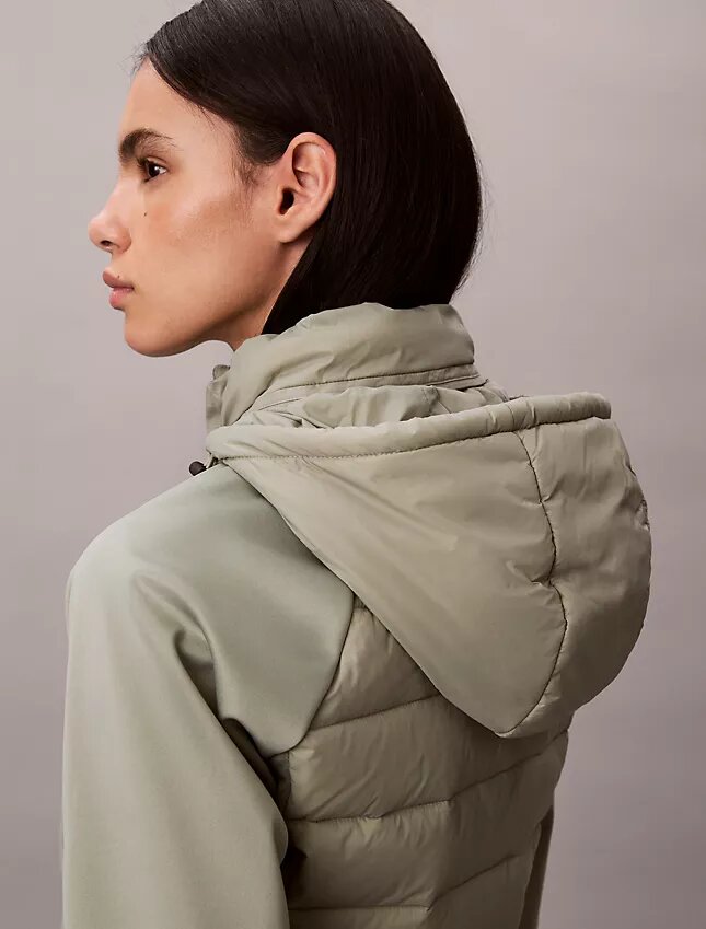 Chaqueta acolchada de mezcla de tejidos Chaqueta acolchada de mezcla de tejidos