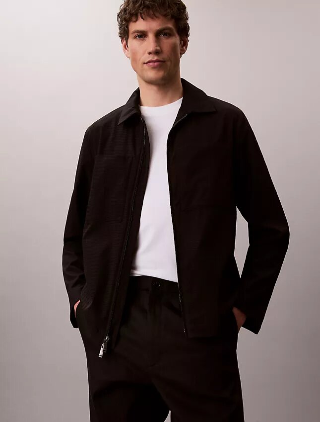 Chaqueta blusón de seersucker Chaqueta blusón de seersucker