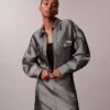 Chaqueta bomber de denim brillante Chaqueta bomber de denim brillante