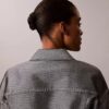 Chaqueta bomber de denim brillante Chaqueta bomber de denim brillante