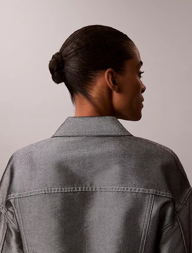 Chaqueta bomber de denim brillante Chaqueta bomber de denim brillante