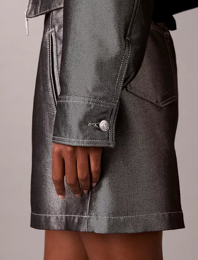 Chaqueta bomber de denim brillante Chaqueta bomber de denim brillante