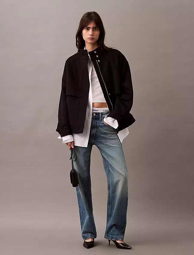 Chaqueta bomber de mezcla de lana Chaqueta bomber de mezcla de lana